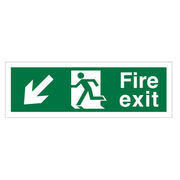 Fire Exit (Down / Left Arrow) Sign